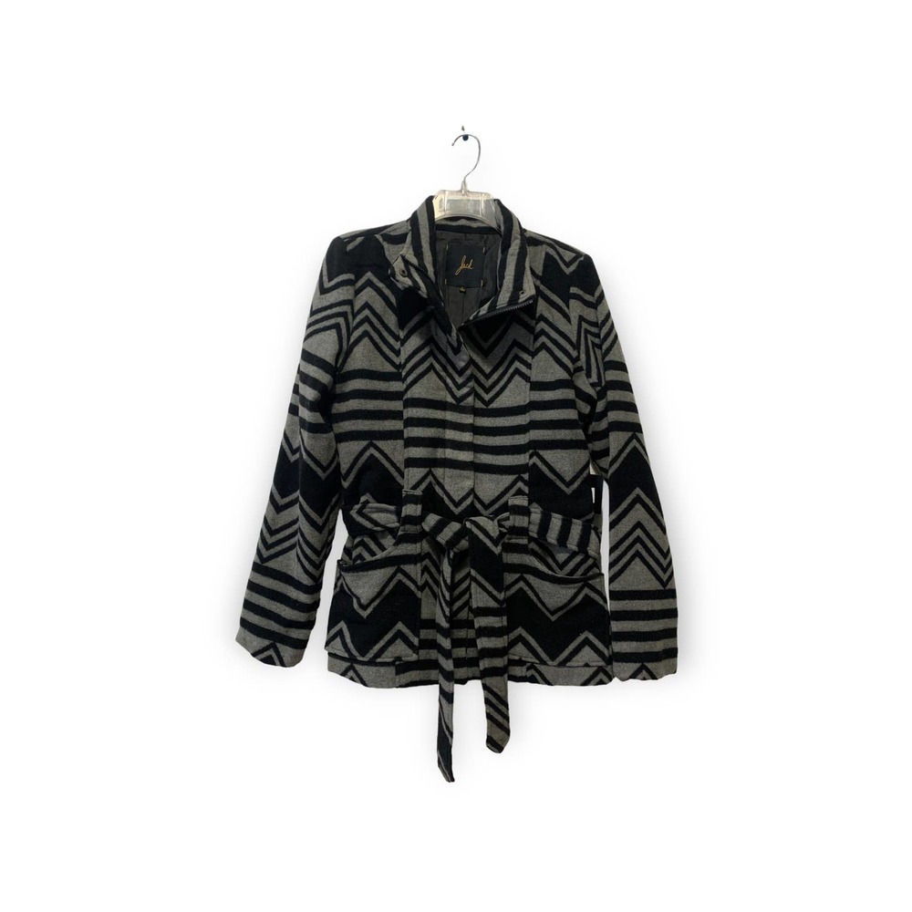 Anthropologie BB DAKOTA JACK Wool Blend Coat Black Gray Jacket Size Large